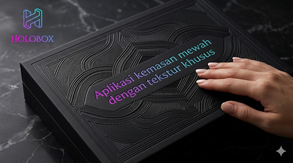 Aplikasi kemasan mewah dengan tekstur khusus
