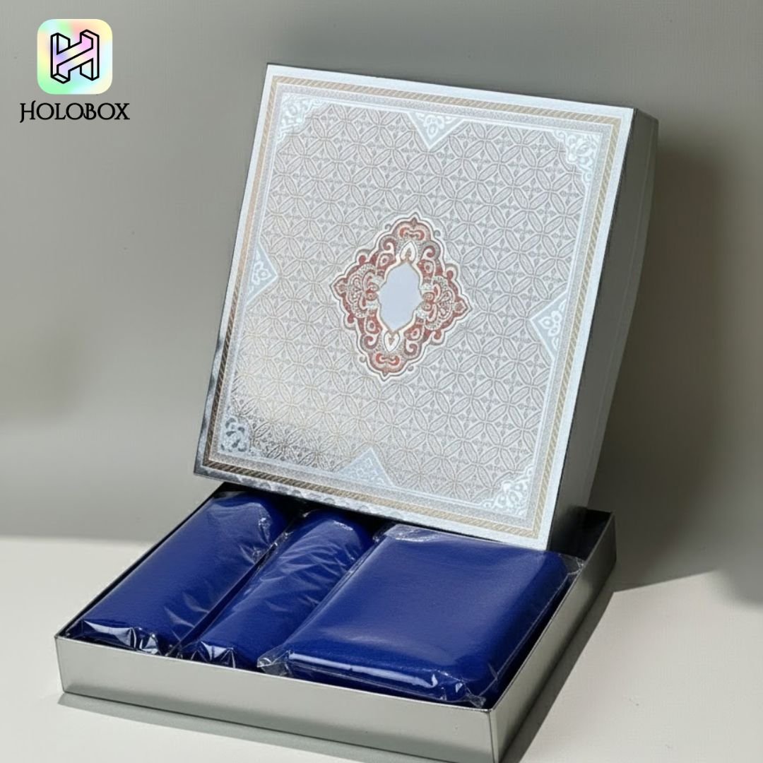 Contoh rigid box premium untuk skincare parfum hampers