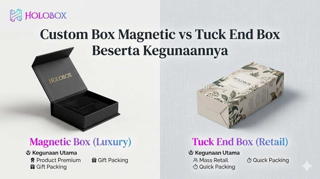 Custom box magnetic vs tuck end box beserta kegunaannya