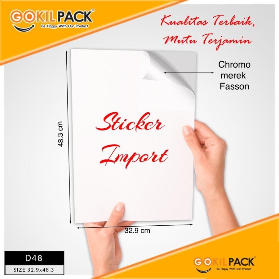 Kertas Sticker Chromo|Stiker Glossy|Fasson A3+ (32.9 cm x 48.3 cm)|D48