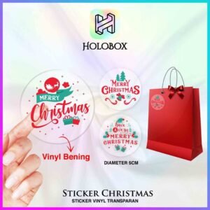 Stikcer Merry Christmass|Vinly|Segel|Label|Aksesoris|Packaging|S51