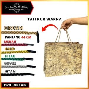 Tali Paperbag Tali Twist Import Tali Kur Tambang Kepang  D78 Tali Sumbu Polyester Warna Murah  5 mm Panjang 44 cm