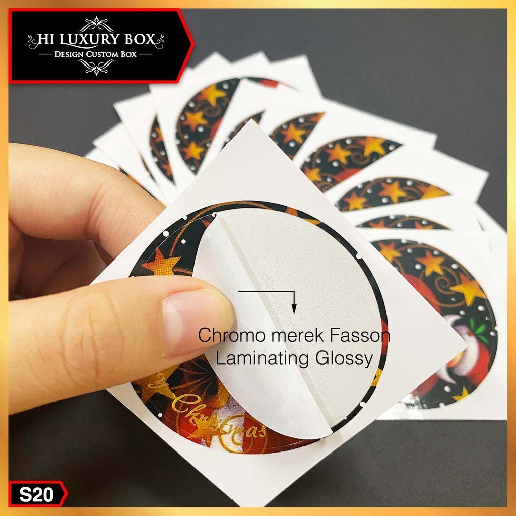 Sticker | Sticker Murah | Sticker Natal | Sticker Emas Hologram | 5x5 Sticker Merry Christmas - Image 4