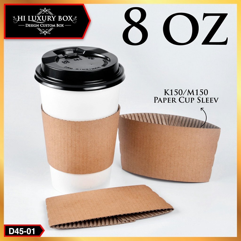 Sleeve Gelas|Sleeve Kraft Paper Cup|Pegangan Gelas Kertas|D45
