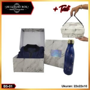 Kotak Kue / Cake Box / Hampers Box Marble Mika/ Packaging Kue / 22x22x10 / B5M