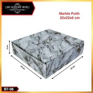 Kotak Kado Baju - Kotak Mika Marble - Kotak Souvenir - 22x22x6 - B7 (08-09)