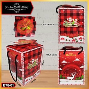 Kotak Kue|Kotak NatalBox Hampers|Toples 500gr|Dus|Box Packaging|B78