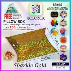 Pillow Box   Kotak Souvenir   Gift Box Hologram 23x17x6 | C3