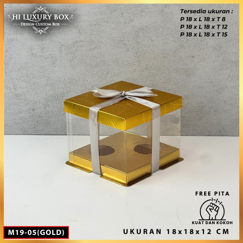 Box Mika / Kotak Kue Mika / Box Toples + Tatakan / Packaging Mika /30X30/ M19