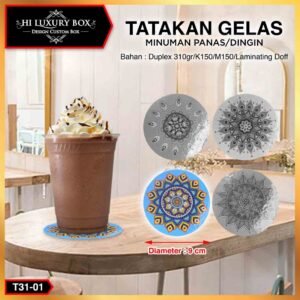 Tatakan Gelas Motif 9 cm | Coaster motif | Souvenir | T31