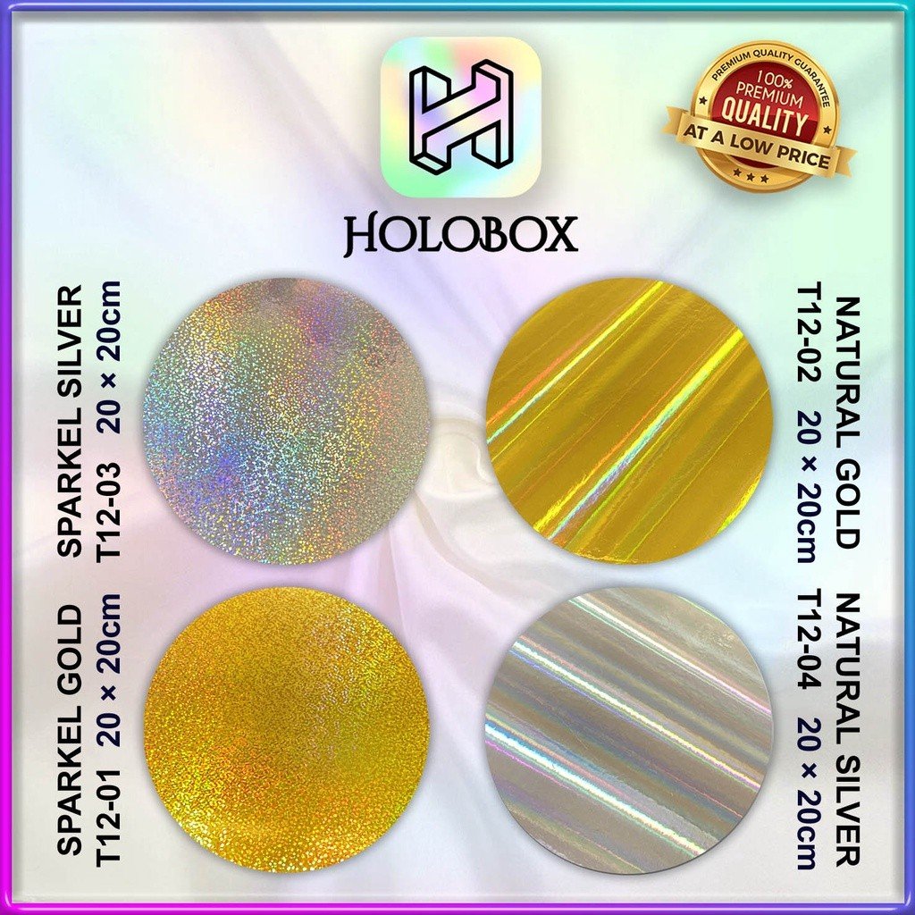 Tatakan Kue|Cake Board|Alas Kue|Aksesoris Kue|Bulat|20X20|Hologram|20X20|T12