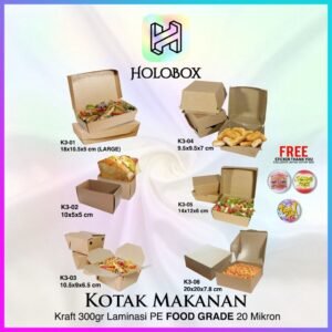 Lunch Box|Kotak Makanan|Nasi|Roti|Burger|Kue|Kraft|Foodgrade|K3 kraft