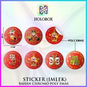 Sticker Gong Xi Fa Chai | Sticker Imlek | Sticker Hologram | Murah 5x5 Chinese New Year