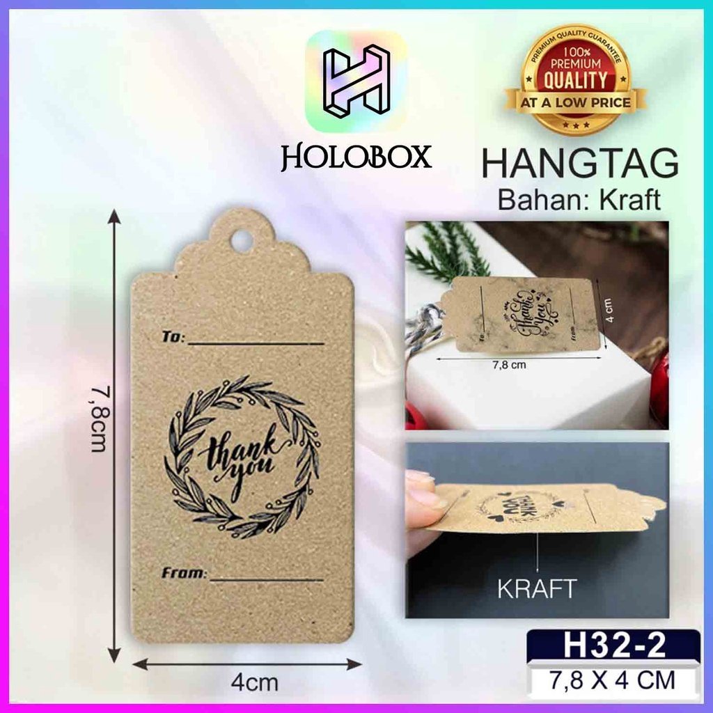 Hangtag|Hangtag Murah|Hangtag Kraft|Hangtag thank you|4x7.8|H32 - Image 2