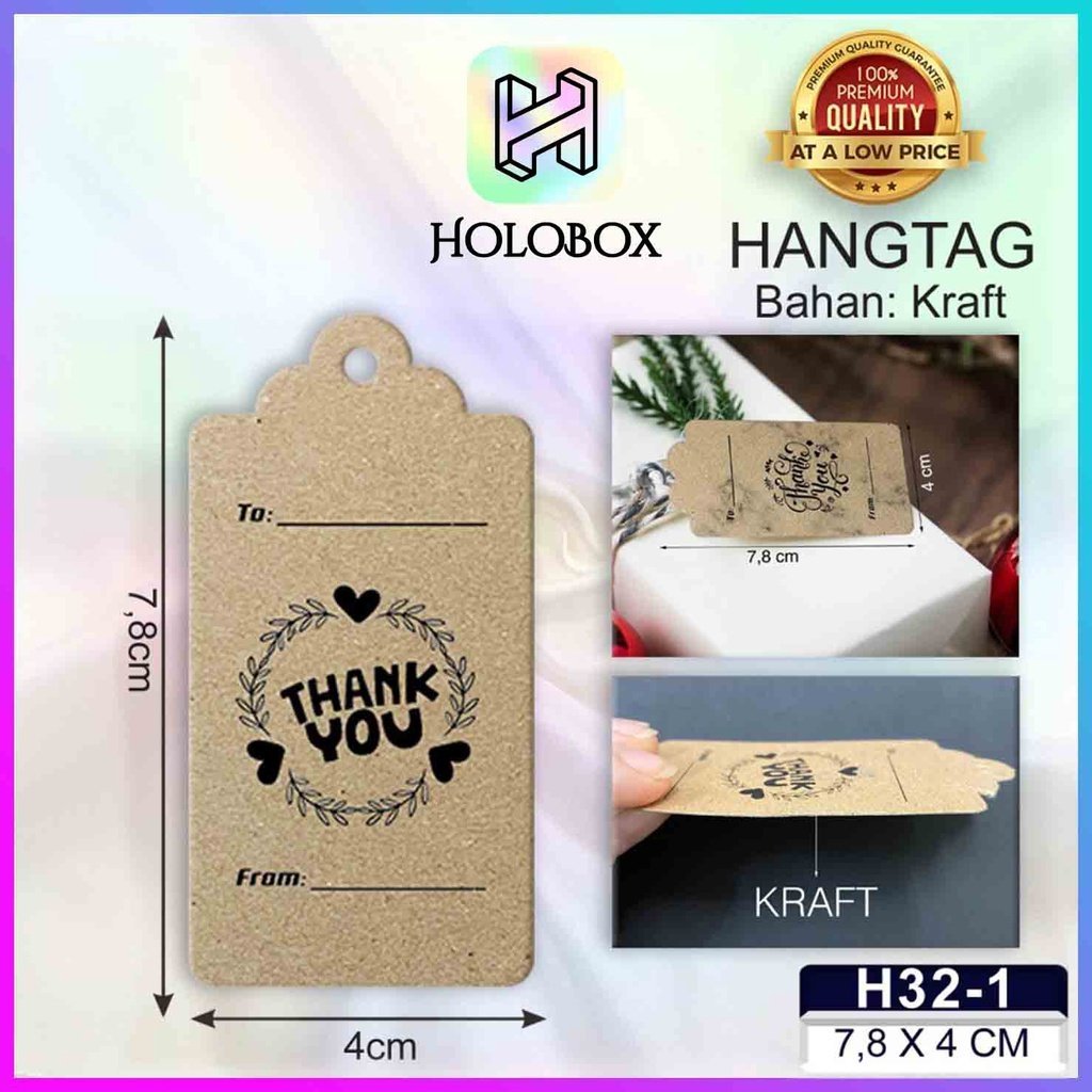Hangtag|Hangtag Murah|Hangtag Kraft|Hangtag thank you|4x7.8|H32