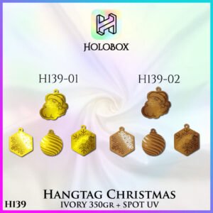 Hangtag Natal / Merry Christmas / Hologram / Gold / Hiasan / Aksesoris / H139