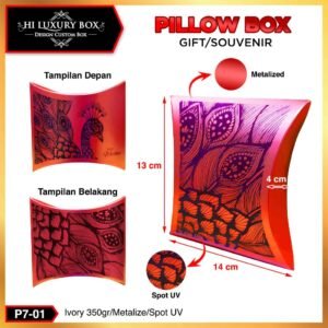 Pillow Box hologram - Kotak kado Souvenir Gift Box | P7