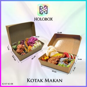 Box Nasi/Box Kraft polos/Kotak Nasi/Box Murah/Box Polos/ Size M & L K3-07