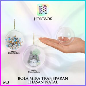 Kado Kotak Mika Bola Transparan Gantungan Aksesoris Murah M3