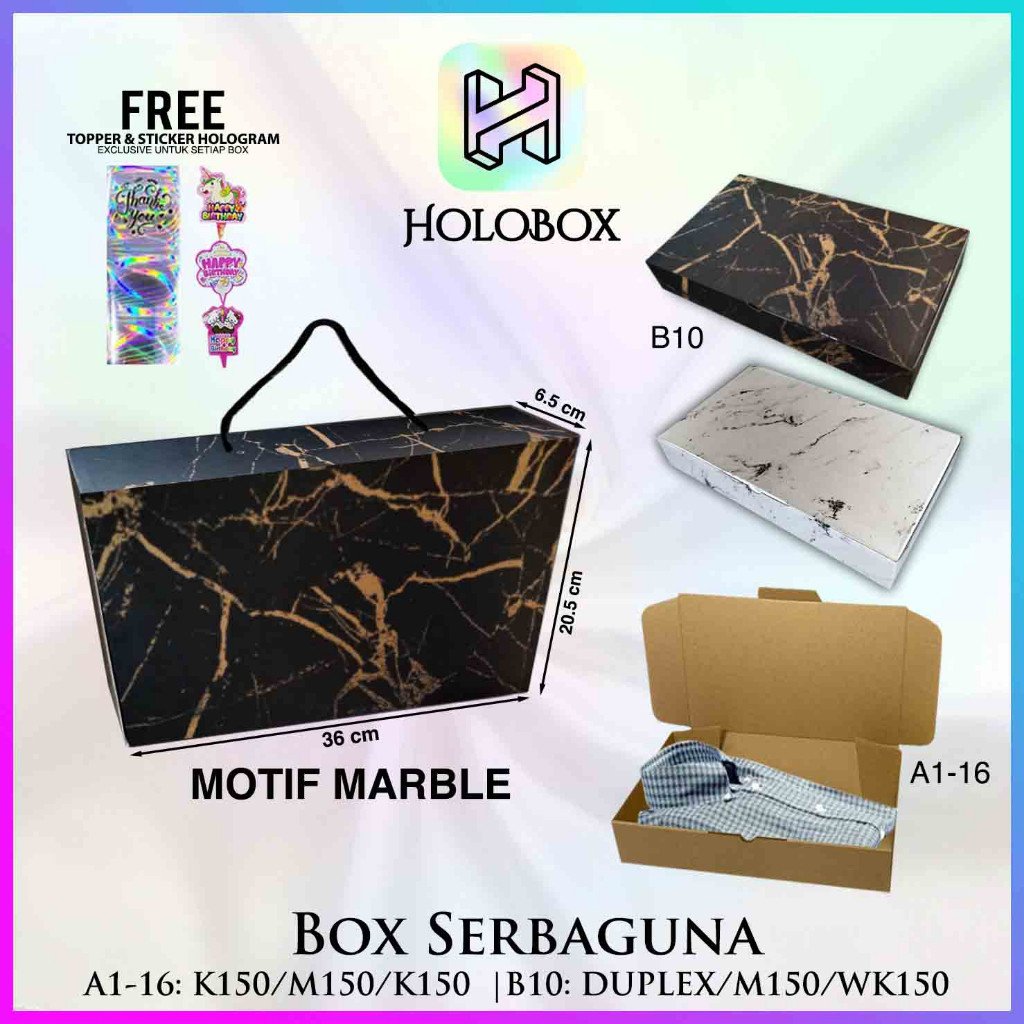 Kotak Kado | Kotak Serbaguna | Kotak Souvenir | Duplex | Murah 36x20.5x6.5 Marble |B10 - Image 2
