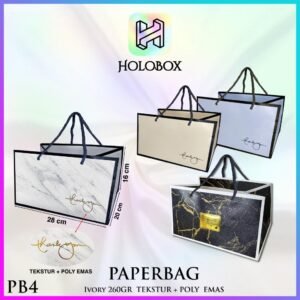 Paper bag Jumbo Murah - Tas Souvenir Besar - Goddie Bag Marble - Hampers - Hadiah - Kado - Buket PB7