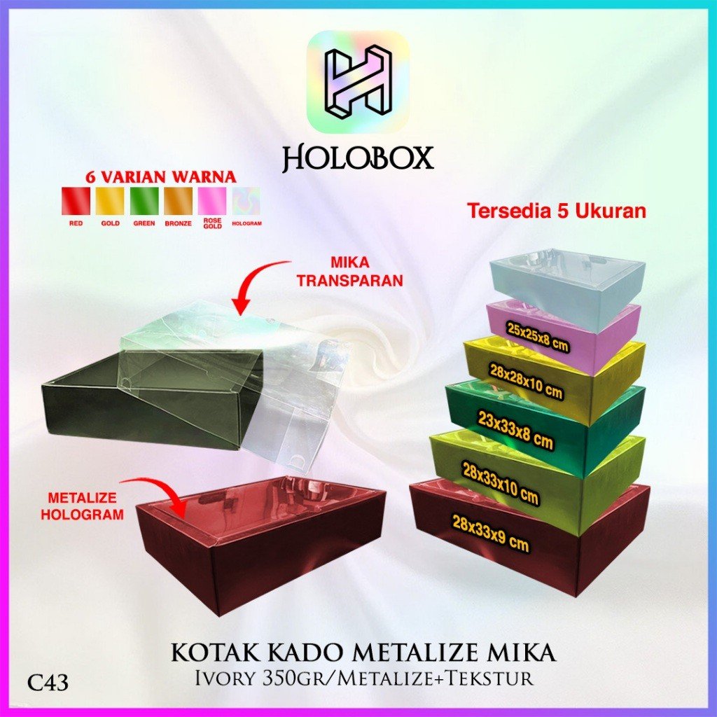 Box mika-box hologram-kotak kado-Box Hampers-C43 - Image 2