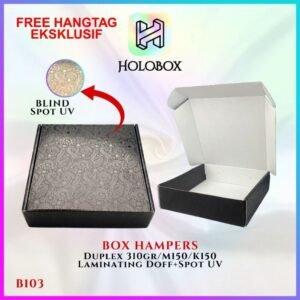 Box Kado - Mailer Box Spot UV Hitam - Kotak Hadiah Premium - B103