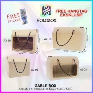 Box Hampers / Kotak Gable / Packaging  Kado Ulang Tahun / Corrugated / Serbaguna / Souvenir / 25x13x22.5 / A2-20