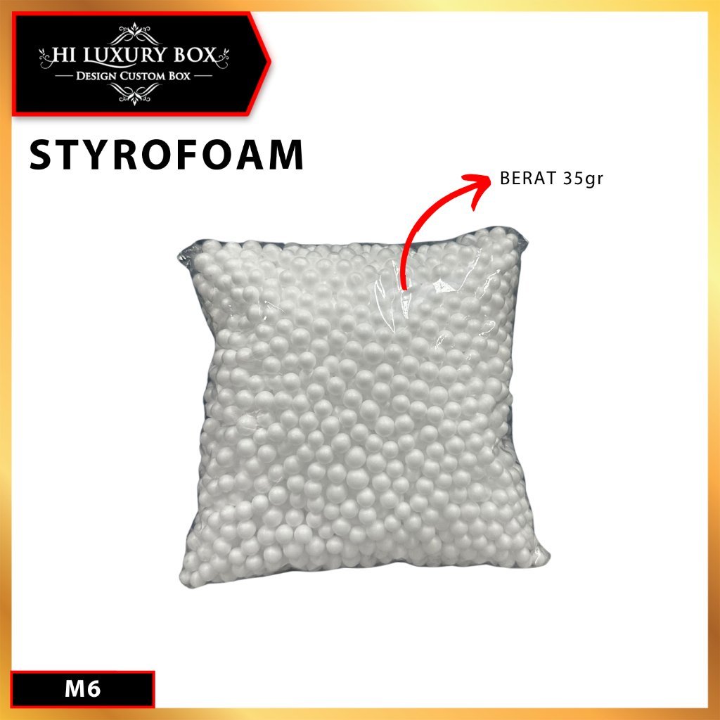 Butiran Gabus Sterofoam / Styrofoam Bola Putih Hiasan Souvenir / Aksesoris Hampers/M6