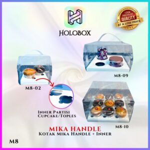 Box Mika / Kotak Kue Mika / Box Cupcake + Tatakan / Packaging Mika / M8