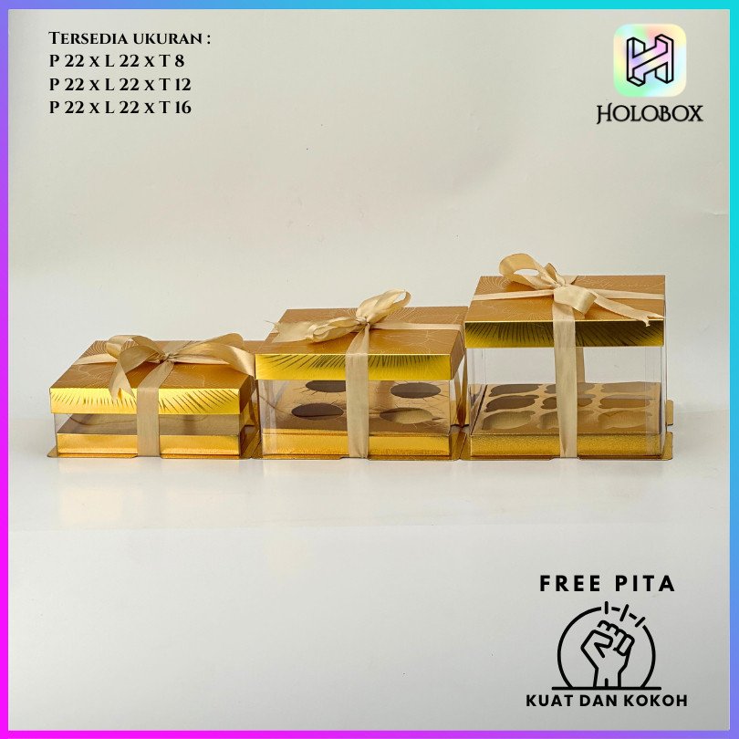 Box Mika / Kotak Kue Mika / Box Cupcake + Tatakan / Packaging Mika /22X22/M17 - Image 2
