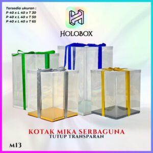 Kotak Mika Serbaguna Tutup Transparan|40X40| M13