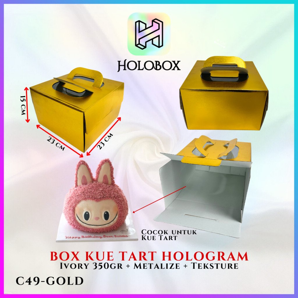Kotak Kue - Box Hologram - Box Premium - Kue Tart - Loyang 22x22 - C49 - Image 2
