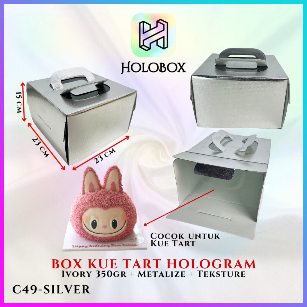 Kotak Kue - Box Hologram - Box Premium - Kue Tart - Loyang 22x22 - C49 - Image 3