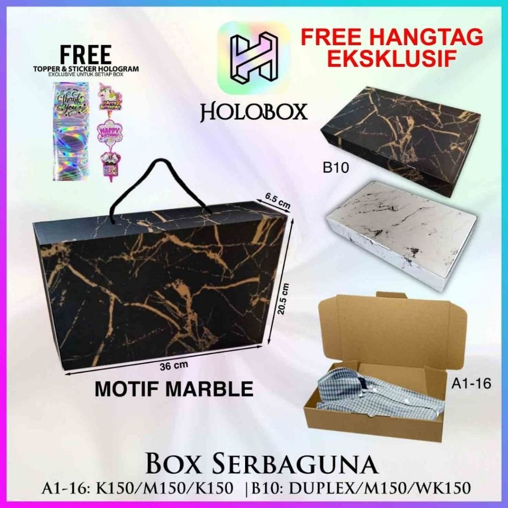 Kotak Kado | Kotak Serbaguna | Kotak Souvenir | Duplex | Murah 36x20.5x6.5 Marble |B10