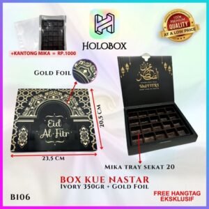 Box Hampers Lebaran Eid Mubarak / Box Kue Nastar Lebaran / Dus Idul Fitri / B106