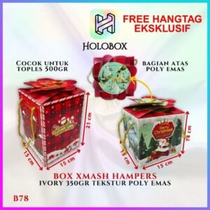 Kotak Kue|Kotak NatalBox Hampers|Toples 500gr|Dus|Box Packaging|B78