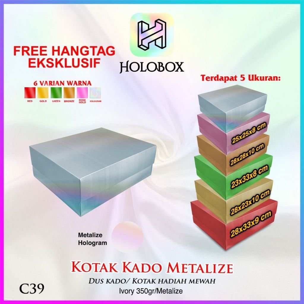 Kotak kado/Box hologram/Box Hampers/Giftbox/Box Premium|C39