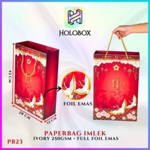 Paper Bag Imlek Souvenir Murah Kantong Kertas Goodie Bag Premium|Bahan Ivory 250Gr|PB23