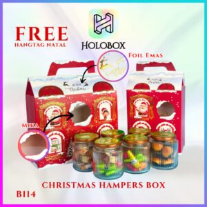 Box Natal/ Kotak Hampers 500 ML/ Toples Kue/Box Hampers B114