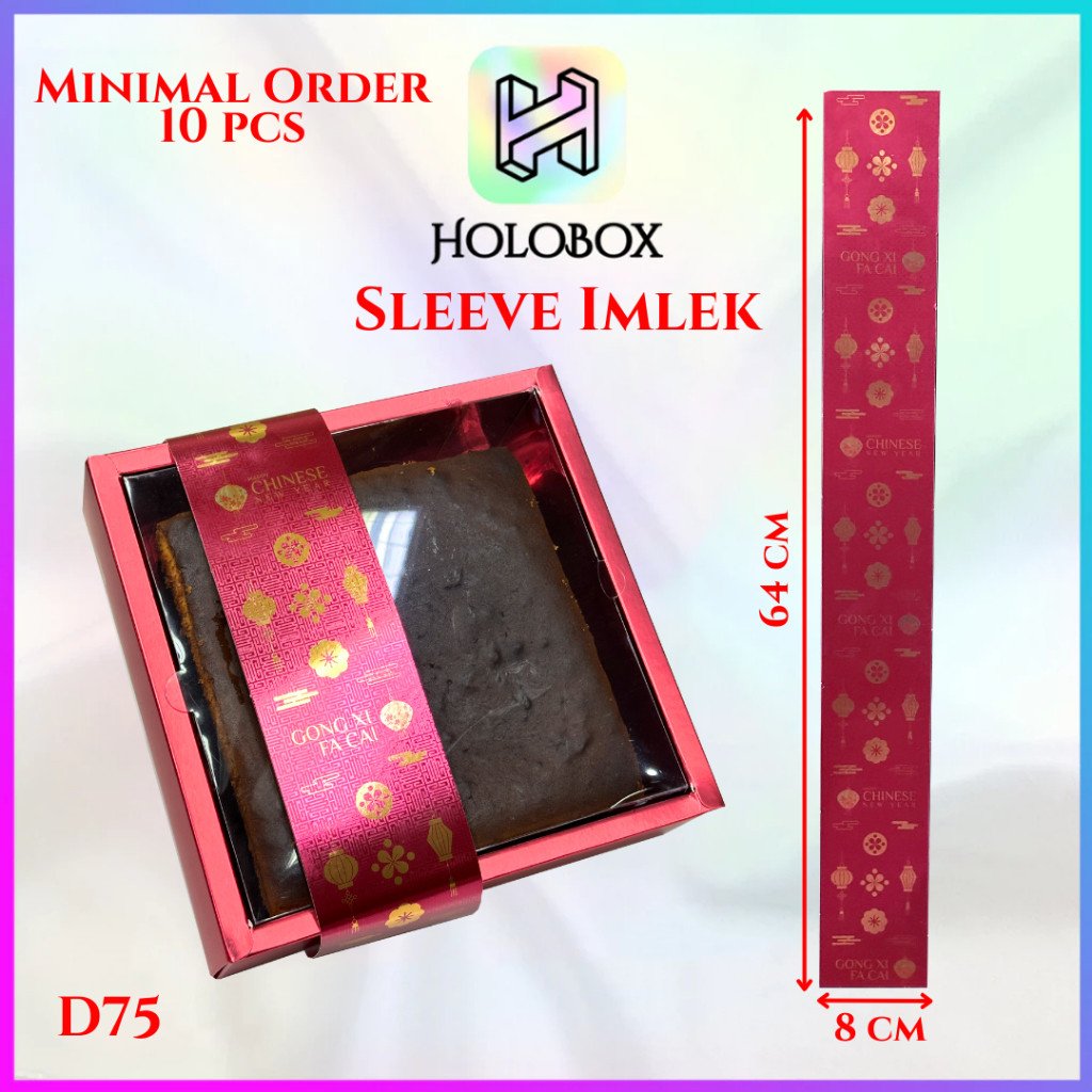 Paper Belt Imlek D75 | Sleeve Imlek Sincia | Hiasan Imlek | Bahan Metalize | Panjang 64 cm | Lebar 8 cm | Minimal Order 10 pcs | Ready Stock