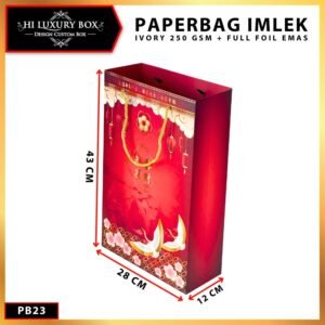 Paper Bag Imlek Souvenir Murah Kantong Kertas Goodie Bag Premium|Bahan Ivory 250Gr|PB23