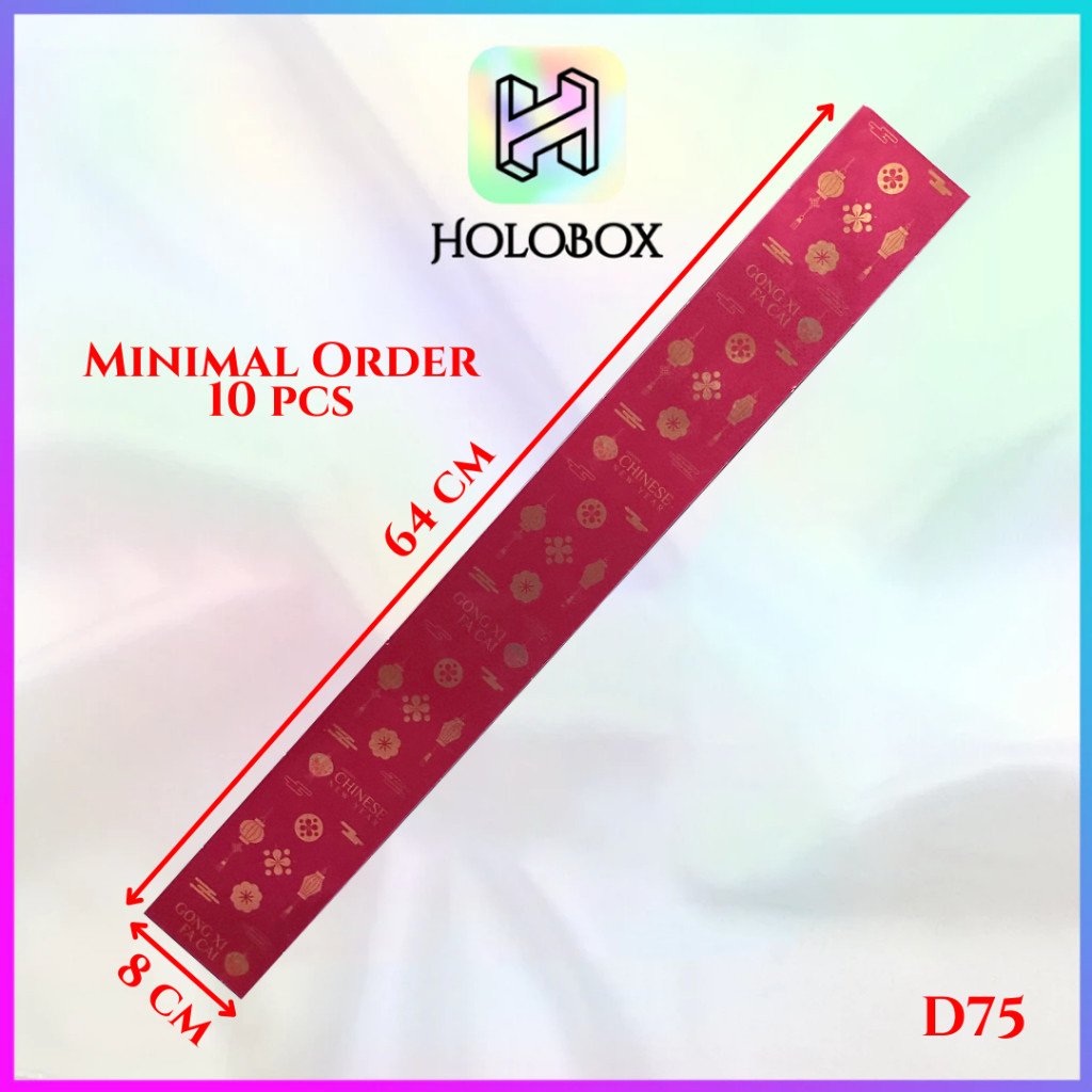 Paper Belt Imlek D75 | Sleeve Imlek Sincia | Hiasan Imlek | Bahan Metalize | Panjang 64 cm | Lebar 8 cm | Minimal Order 10 pcs | Ready Stock - Image 2