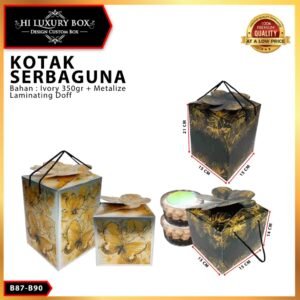 Kotak Kue|Metalize|Dus|Hampers|Box|Packaging|Serbaguna|Toples|500GR| - B87