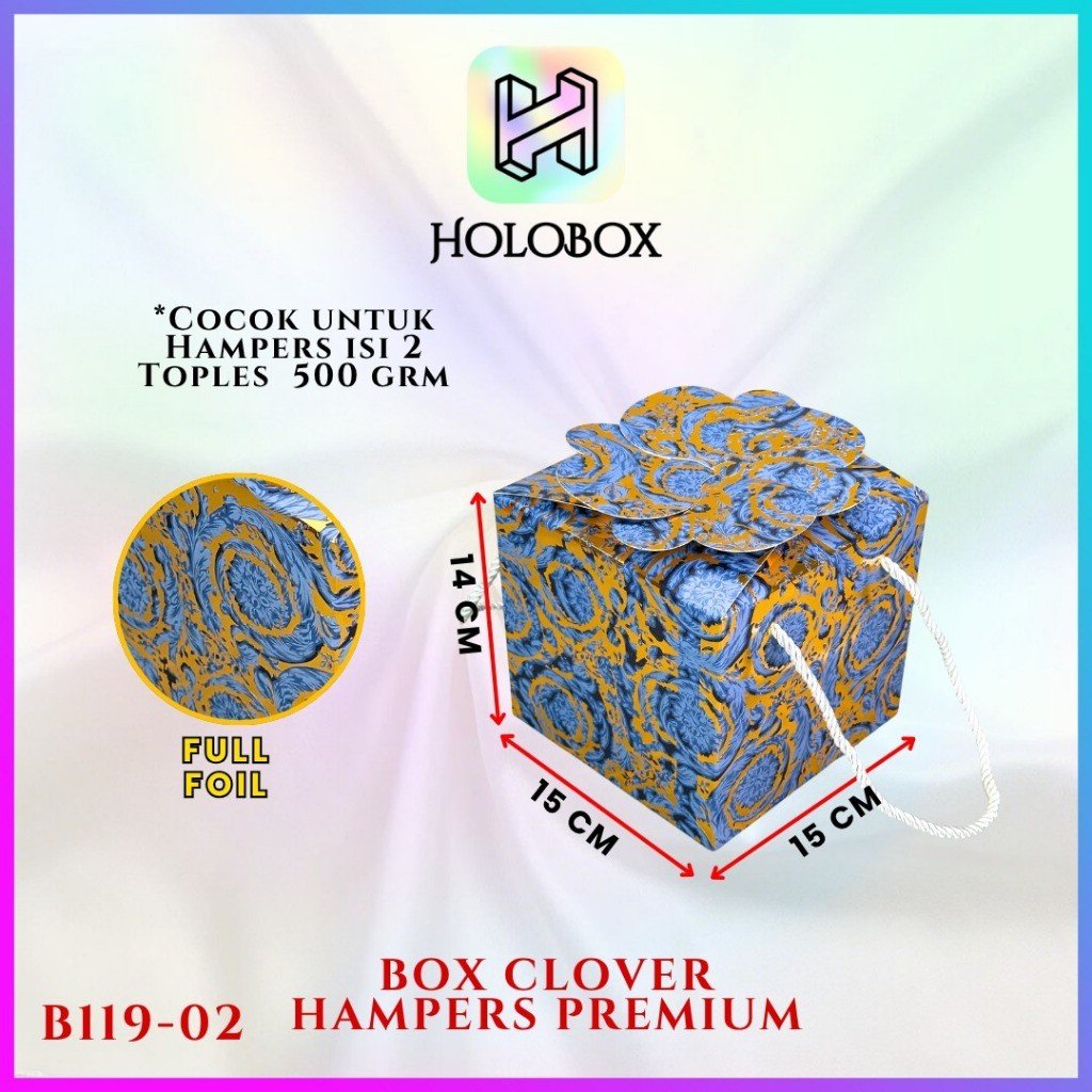 Clover Box Flower Brown| Wadah Box Toples | 500 Gram Mewah | B119 - Image 2