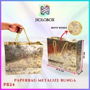 Paper Bag Hadiah Jumbo Motif Metalize Bunga Gift Bag Tas Kado Jinjing|PB24