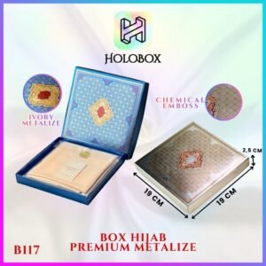 Box Hijab/Box Metalize B117 /Box Premium/Ukuran 19x19x2.5 cm