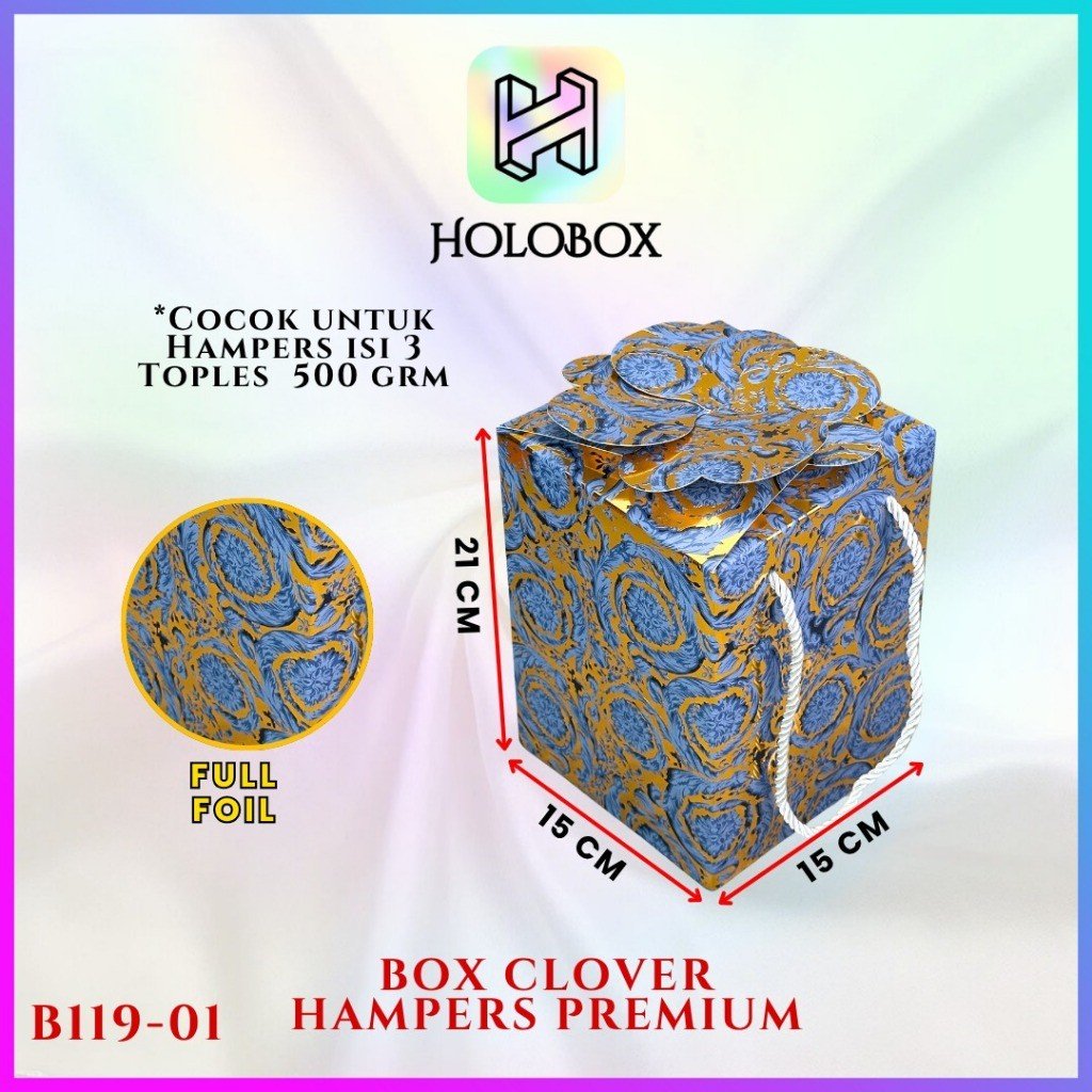 Clover Box Flower Brown| Wadah Box Toples | 500 Gram Mewah | B119 - Image 3