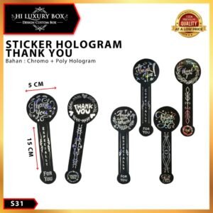 Sticker Thank You | Sticker Hologram | Murah 5x15 Sticker Ucapan Thank You Sticker Panjang