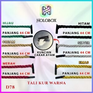 Tali Paperbag Tali Twist Import Tali Kur Tambang Kepang  D78 Tali Sumbu Polyester Warna Murah  5 mm Panjang 44 cm